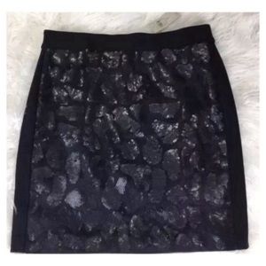 Ann Taylor NEW Embellish Black Metallic Skirt Sz 4